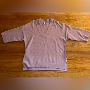 J. Jill Mauve Knit V-Neck Sweater Size Large Tall